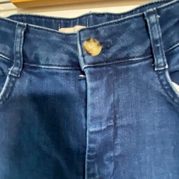 PILCRO Women's Wash Blue Denim Medium Wide-Leg Cropped Pants Size 28 - Picture 4 of 11